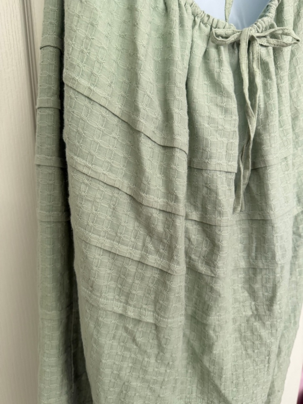 Showpo Dress Sage Green US 4 Cotton Gauze Puff Sleeve Open Back Midi Cottagecore - Picture 9 of 12